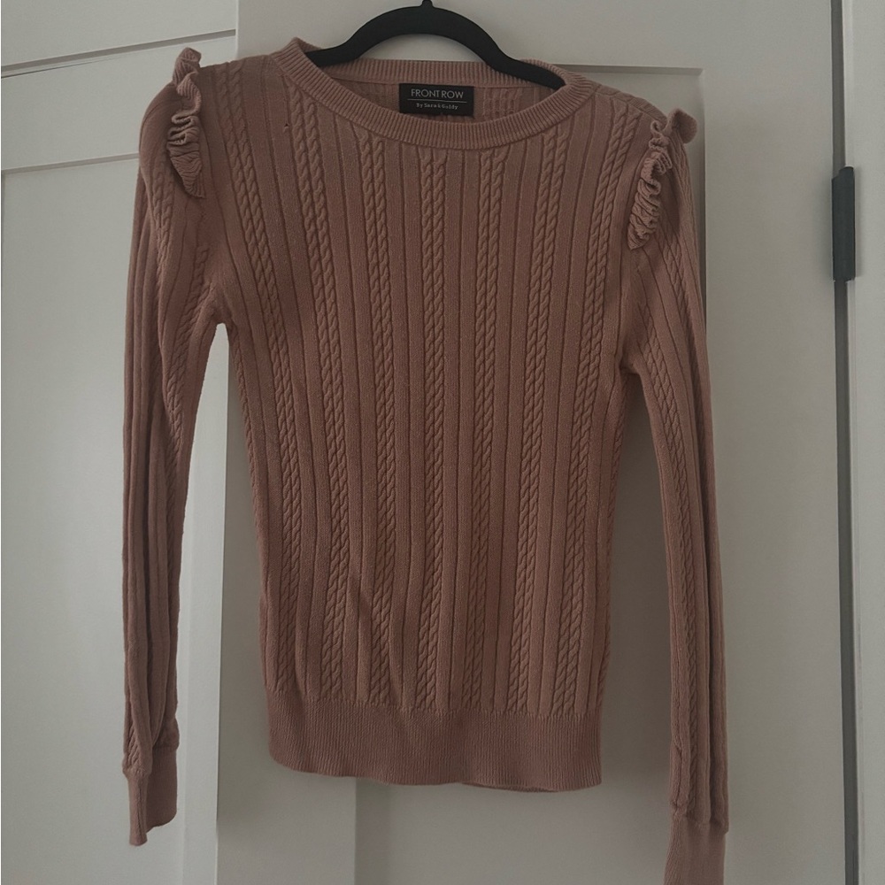 Maybe Ruffle Crew Neck Sweater